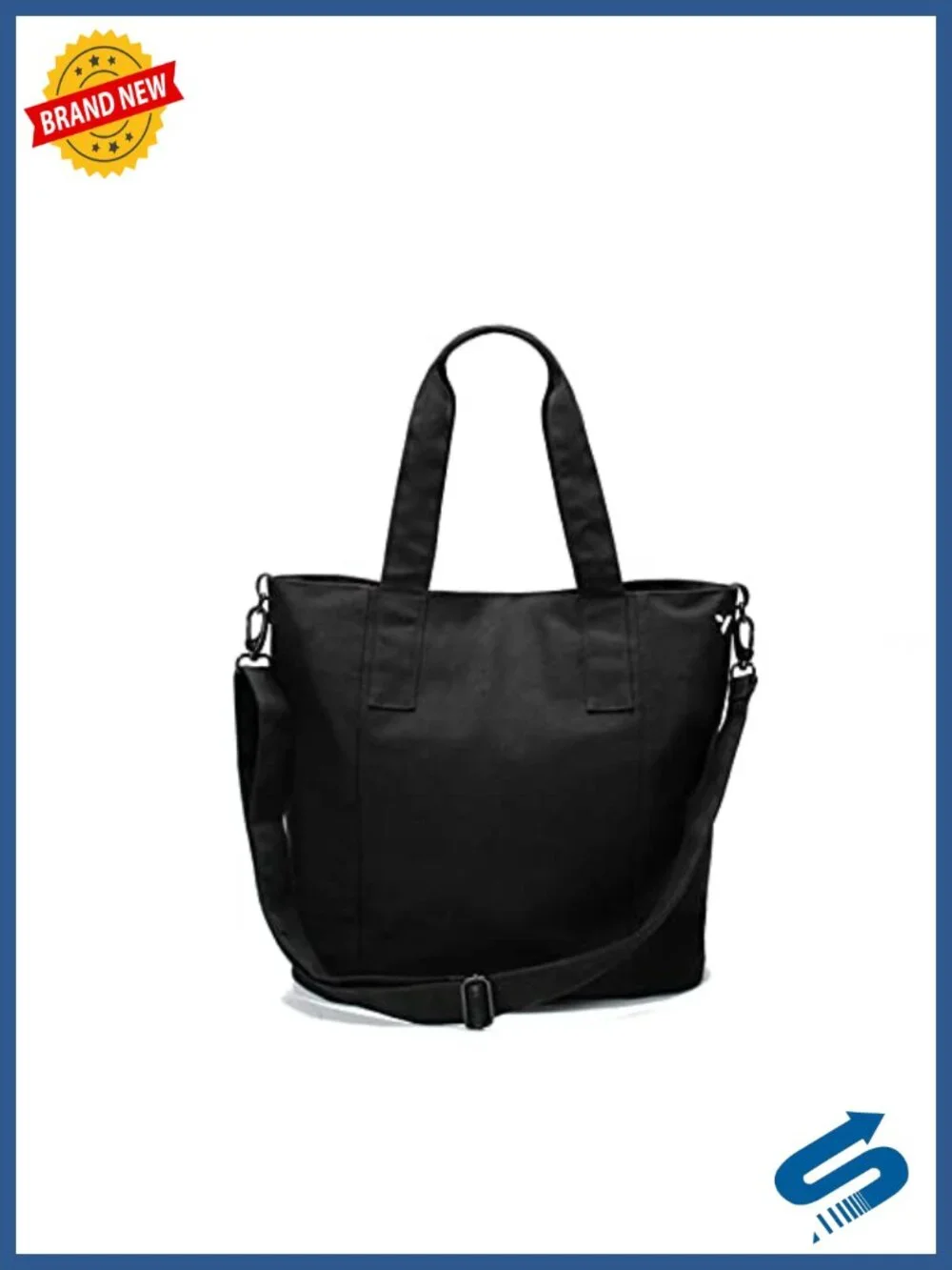 Organic Cotton Tote Bag with Laptop Sleeve, Water Bottle Pocket, Adjustable